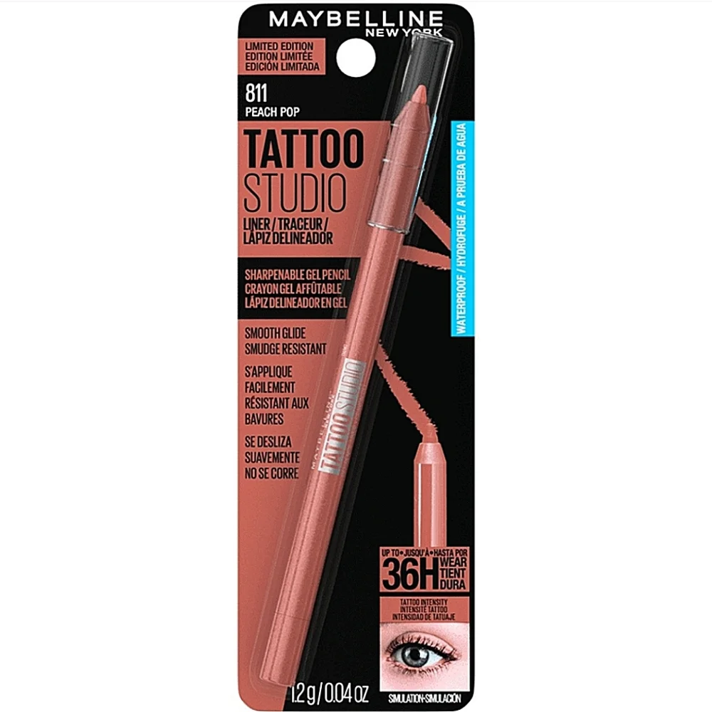 5 x Maybelline Tattoo Studio Eyeliner Pencil, 36 Hour 811 Peach Pop